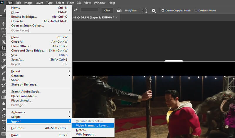 photoshop nhập tệp mov