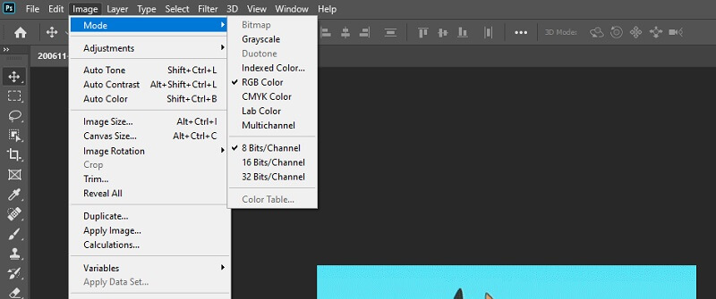 Photoshop GIF -modusfarge
