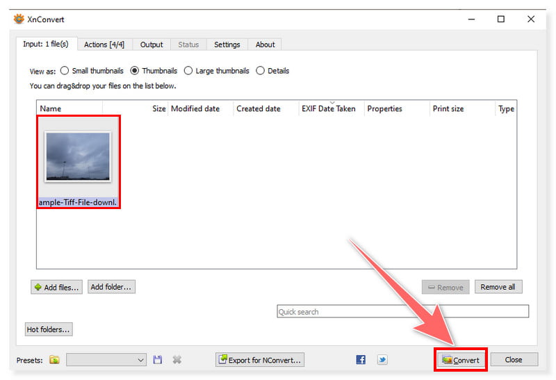 XConvert Convertidor de imágenes TIFF