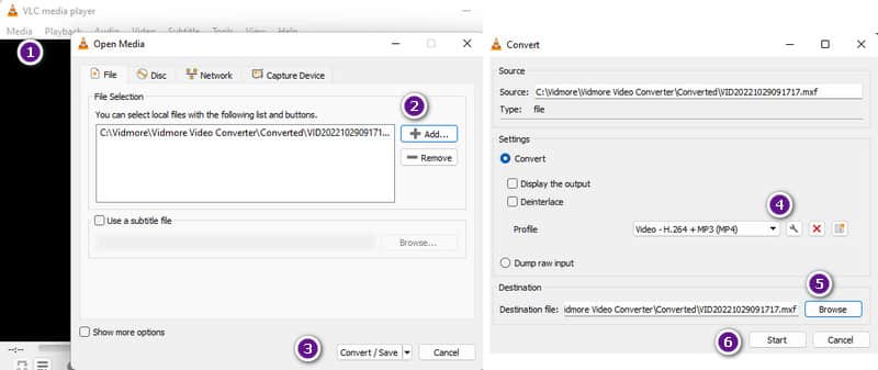 VLC MXF MOV Konversi File