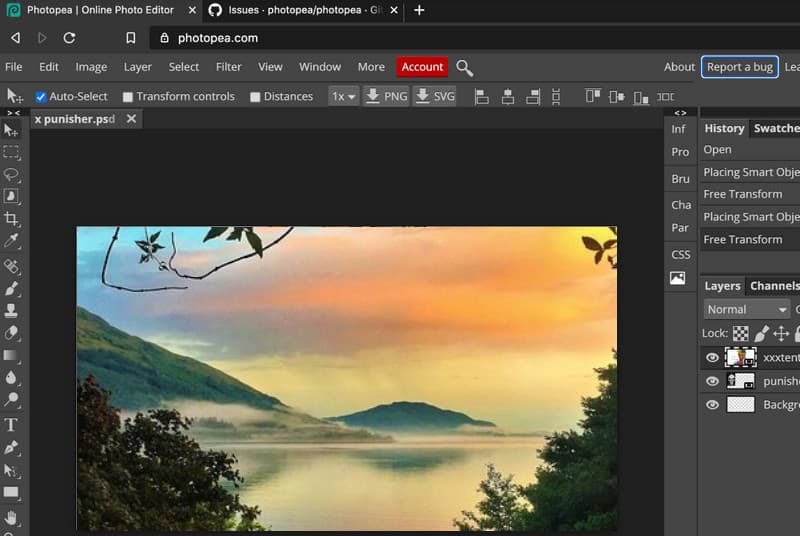Photopea ingyenes képszerkesztő Mac-re