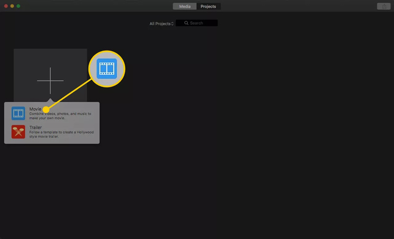Buat baru di imovie