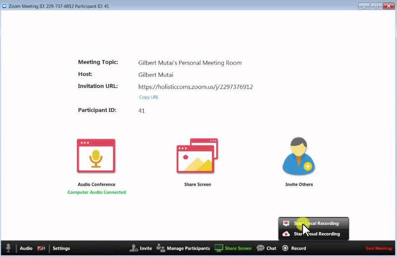 Record a Zoom Meeting as a Host